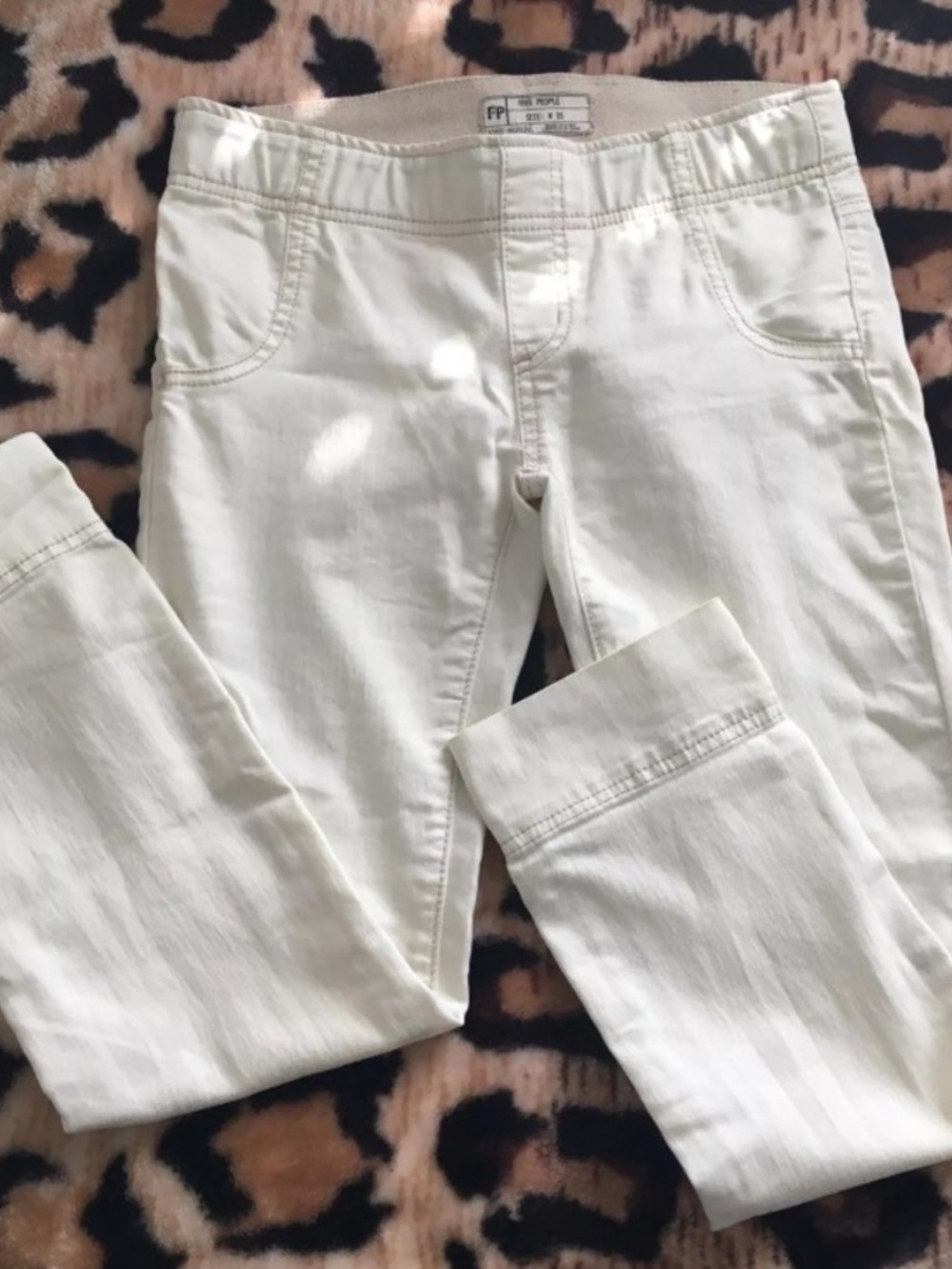 Free People Cream White Capris